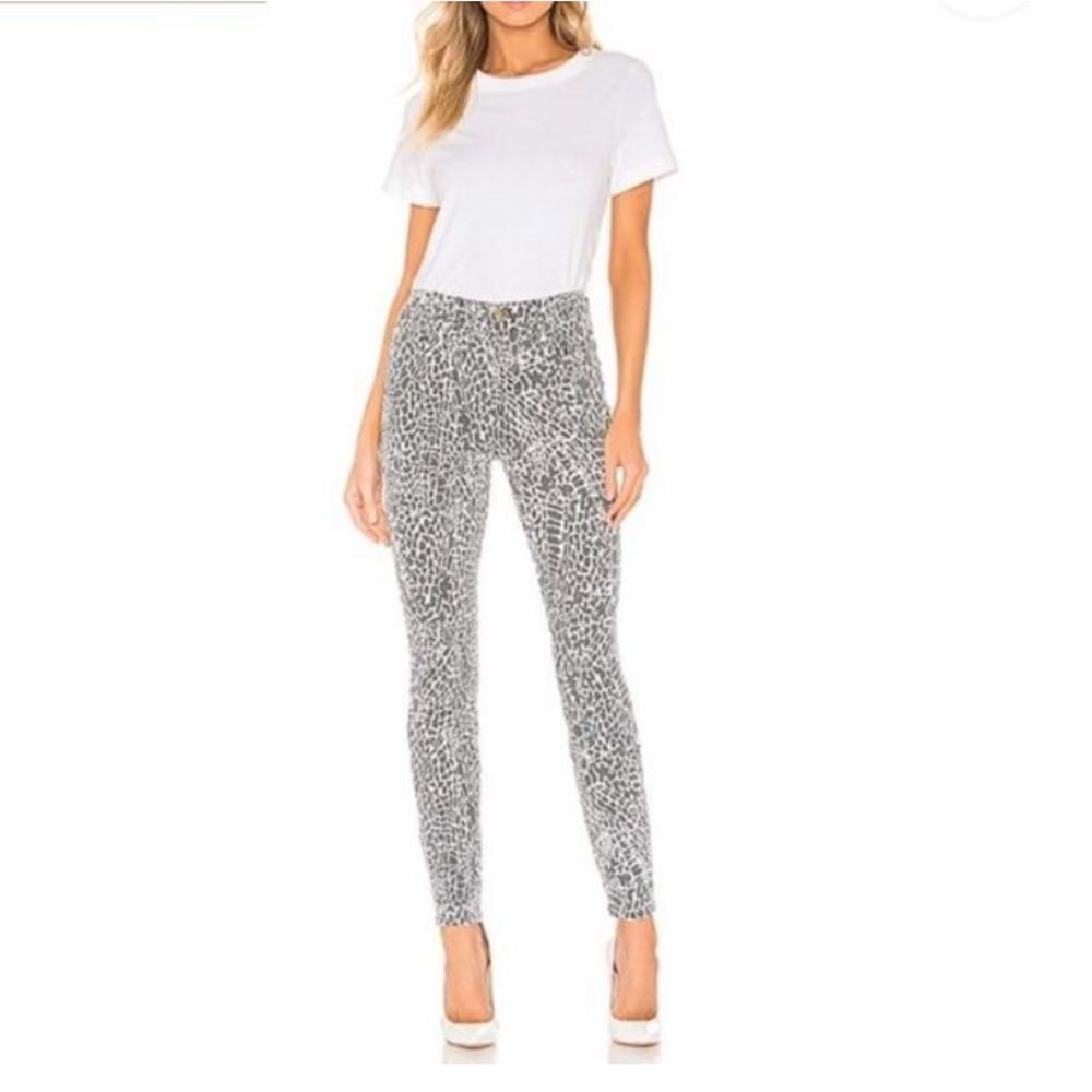 FRAME Black Le High Abstract Animal Noir Multi Pant Skinny Jeans Size 25 NEW